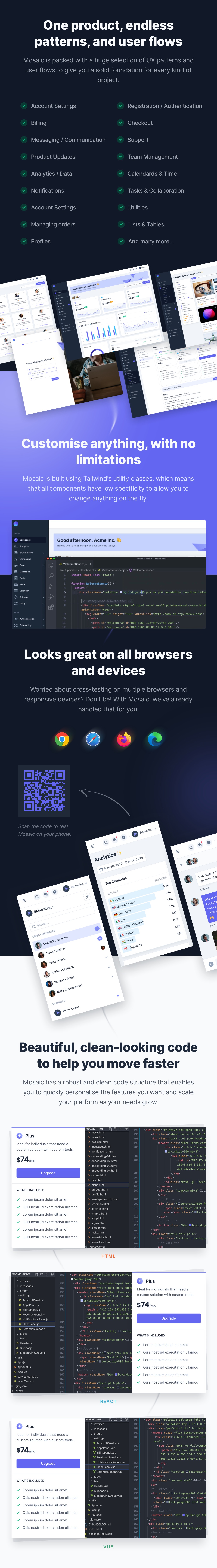Mosaic v 15 September 2022 – Tailwind CSS 管理仪表板模板插图(2)