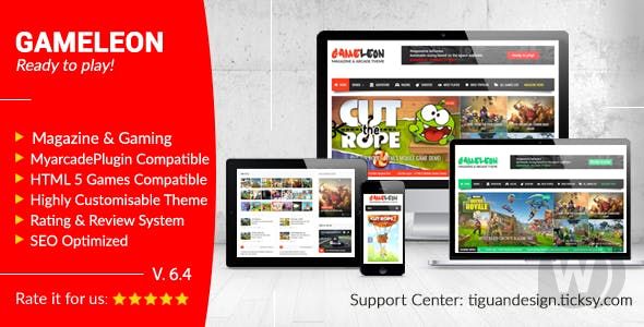 Gameleon v7.4（已汉化） – WordPress游戏网站模板插图
