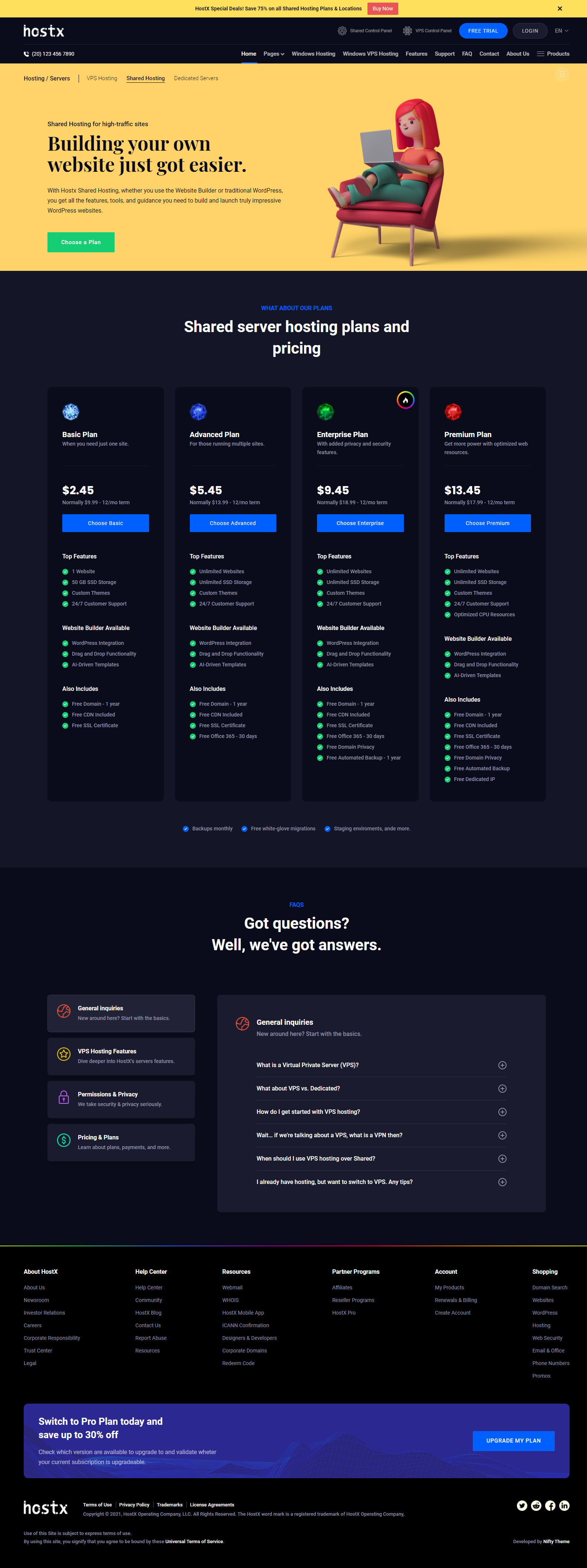HostX v2.2.1 – 高级托管模板插图(3)