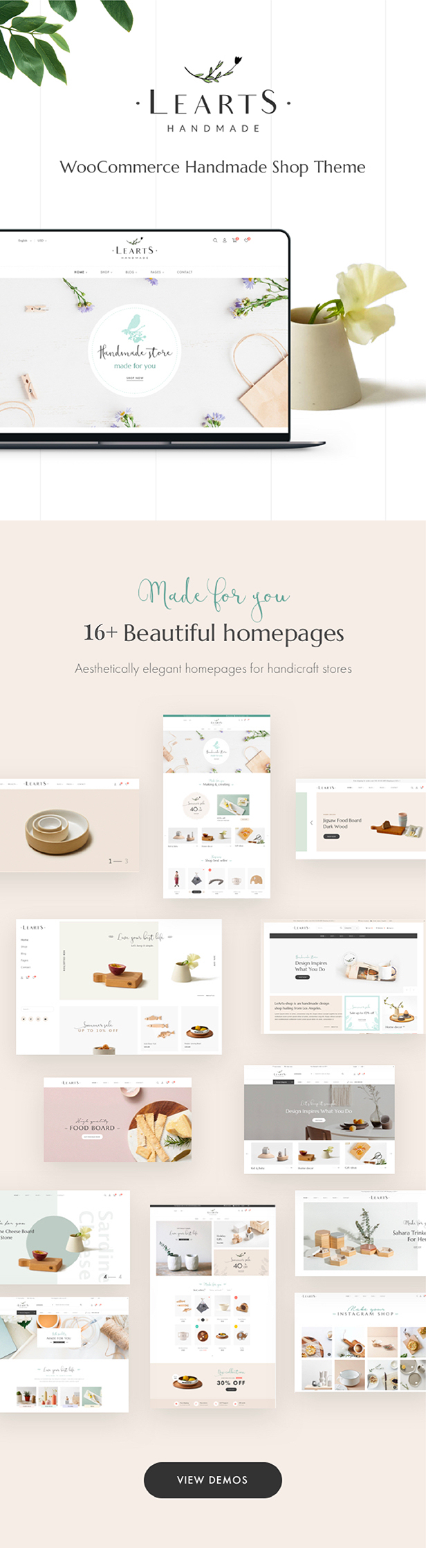 LeArts v1.8.4 – 手工商店 WooCommerce WordPress 主题插图(2)