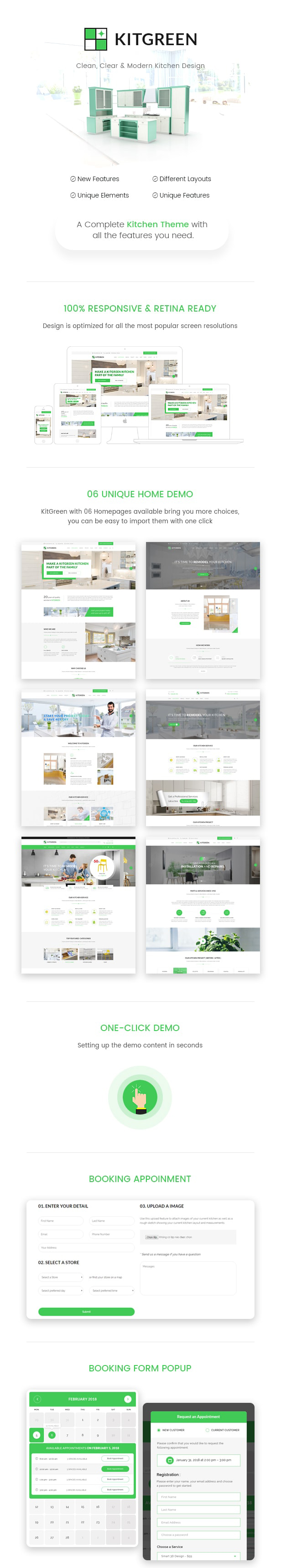 KitGreen v3.0.2  – WordPress 现代厨房和室内设计主题插图(1)