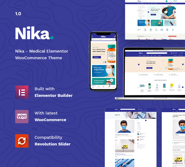 Nika v1.1.12 – Elementor WooCommerce 医学主题插图(1)
