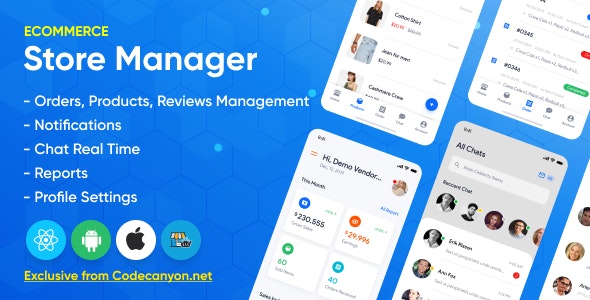 Store Manager v2.2.1 – 适用于 WordPress Woocomerce 的 React Native 应用程序插图