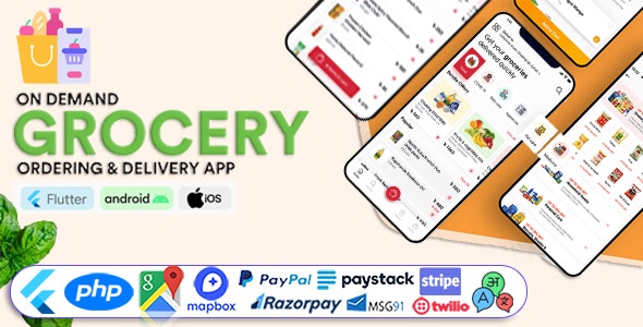 GoGrocer v1.12.0 – 带有管理面板的杂货蔬菜店送货移动应用插图