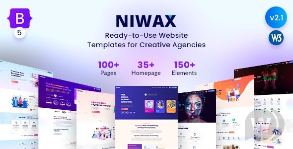 Niwax v2.1 – 创意代理和投资组合 HTML 模板插图