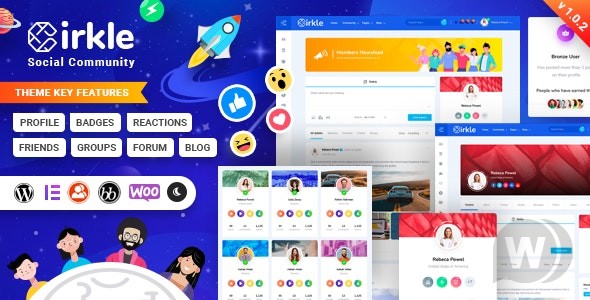 Circle v1.0.2（已汉化） – 社交媒体 WordPress 主题插图