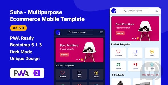 Suha v3.0.1 - PWA 电子商务移动版插图