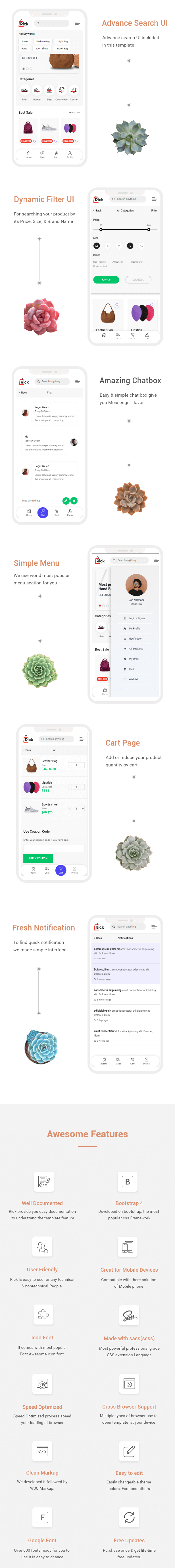 Rick v1.3 – Bootstrap 移动电子商务 HTML 模板插图(1)