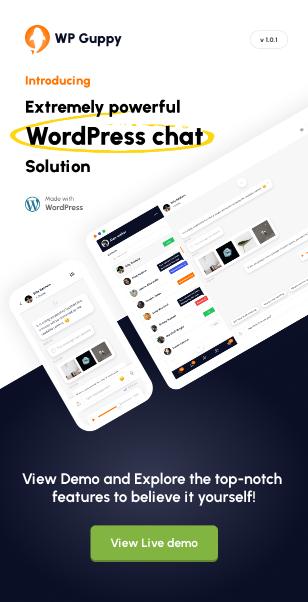 WP Guppy Pro v4.3.2（已汉化90%） – WordPress 实时聊天插件插图(1)
