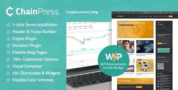 ChainPress v1.0.5 – 金融 WordPress 商业博客主题插图