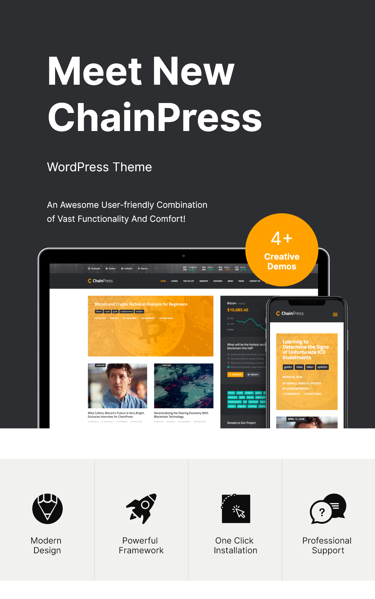 ChainPress v1.0.5 – 金融 WordPress 商业博客主题插图(1)
