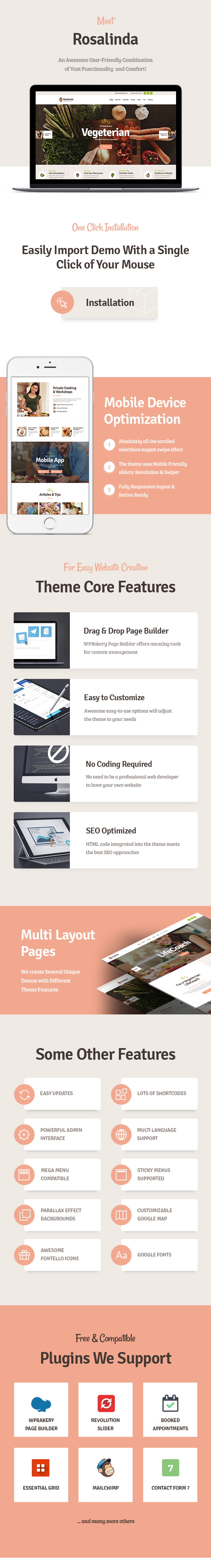 Rosalinda v1.0.5 – 健康教练和素食生活方式博客 WordPress 主题插图(1)
