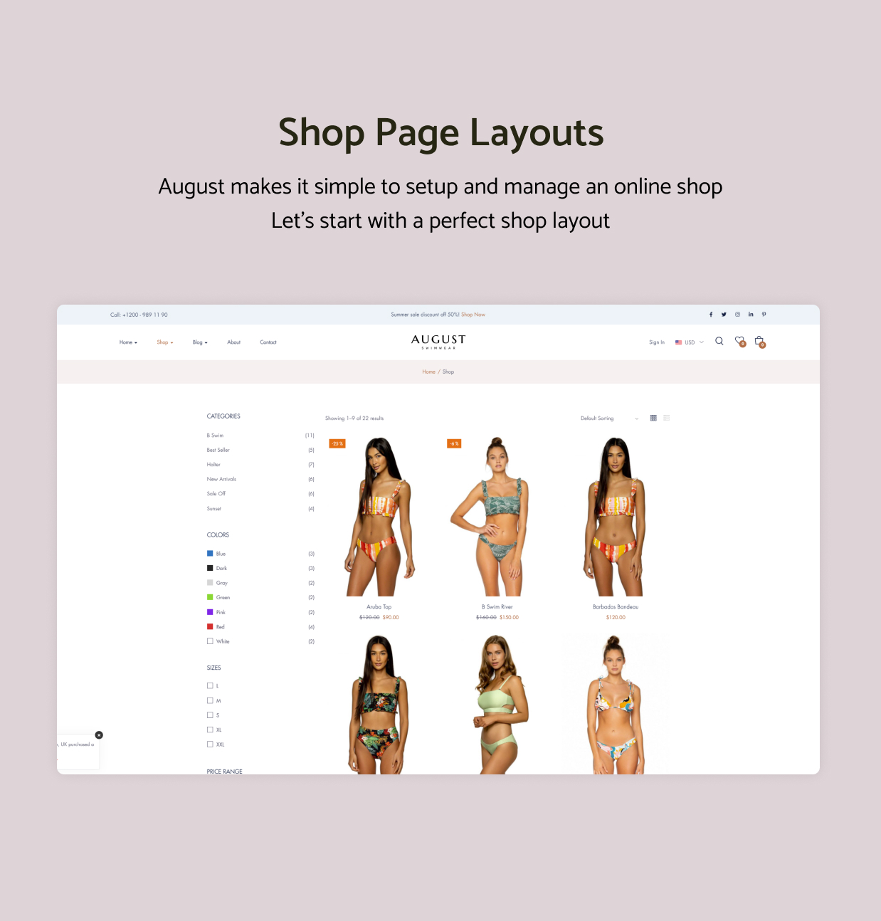 August v1.0.2 –  WooCommerce WordPress泳装主题插图(2)