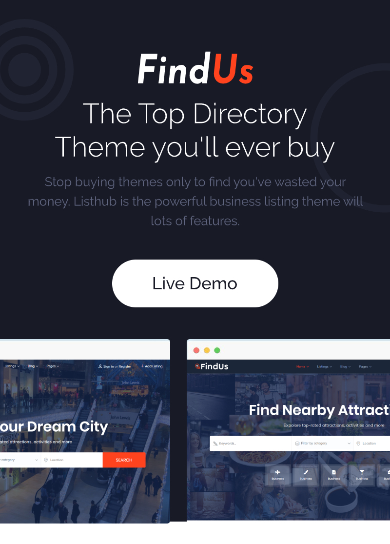 Findus v1.1.44 – 目录列表 WordPress 主题插图(1)