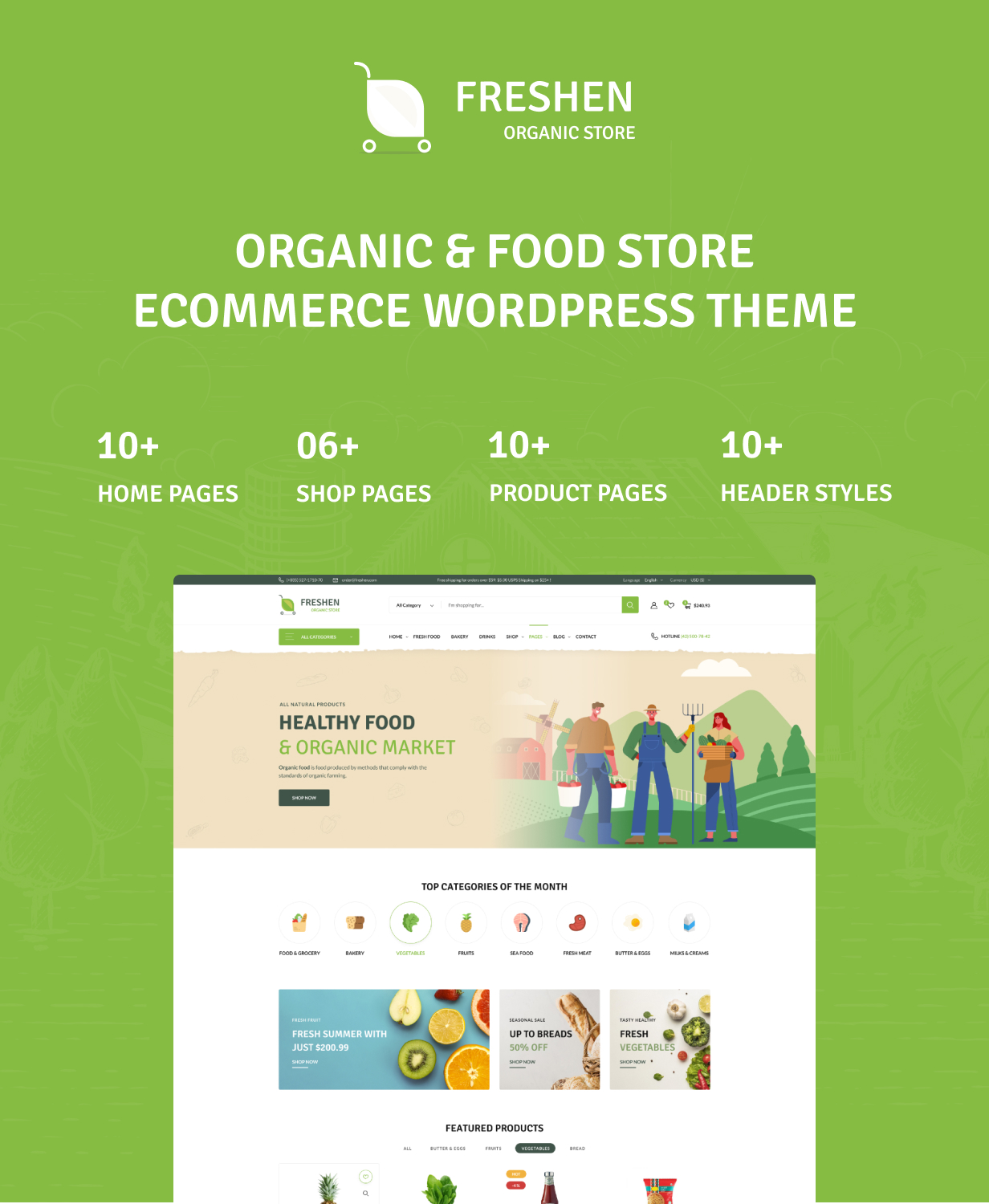 Freshen v1.0.11 – 有机食品商店 WordPress 主题插图(1)