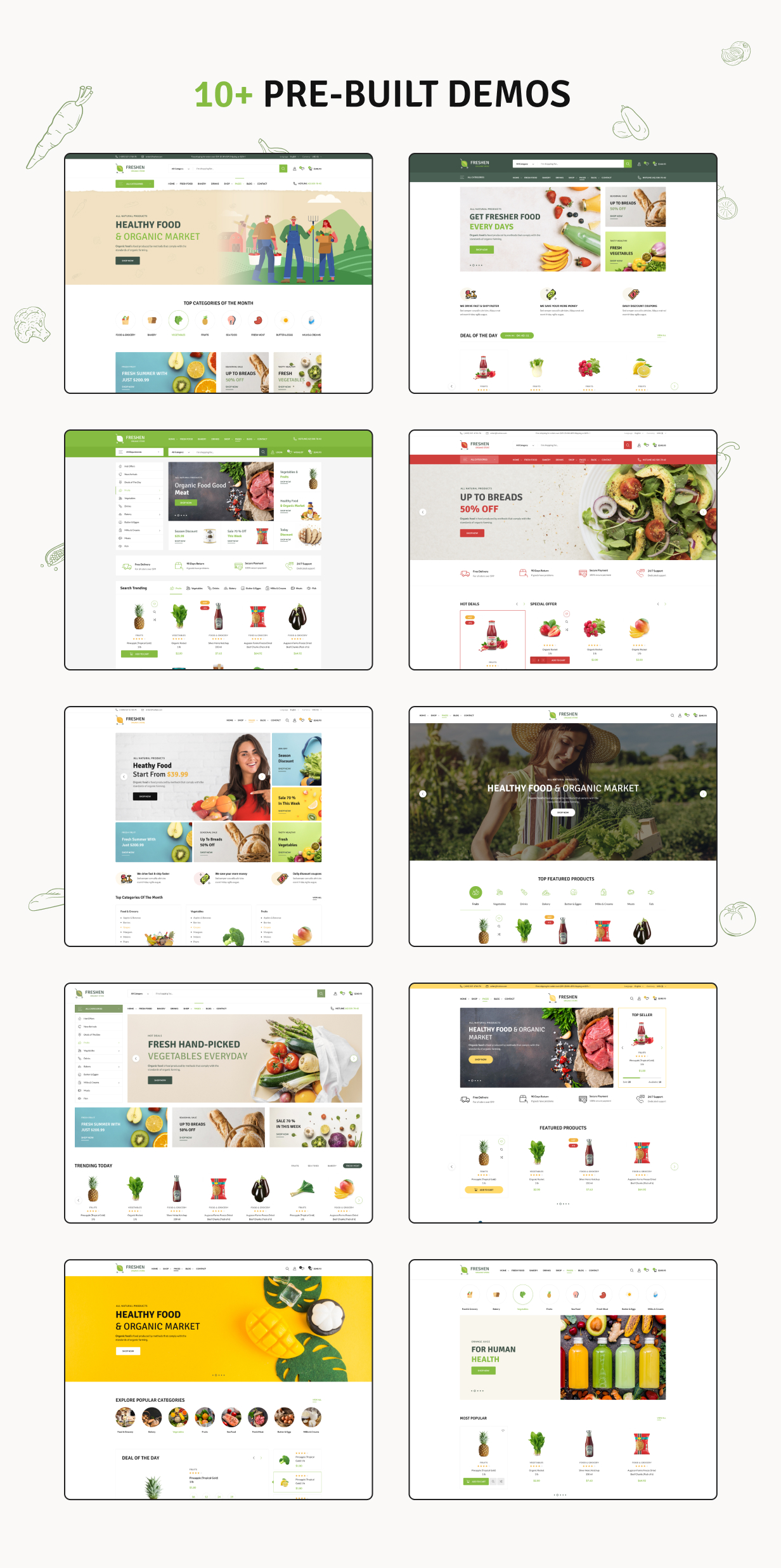 Freshen v1.0.11 – 有机食品商店 WordPress 主题插图(2)