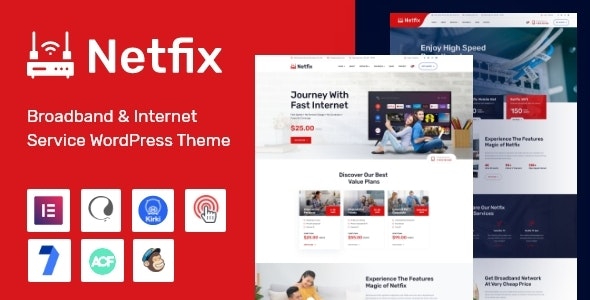 Netfix v1.0.4 – 宽带和互联网服务 WordPress 主题插图
