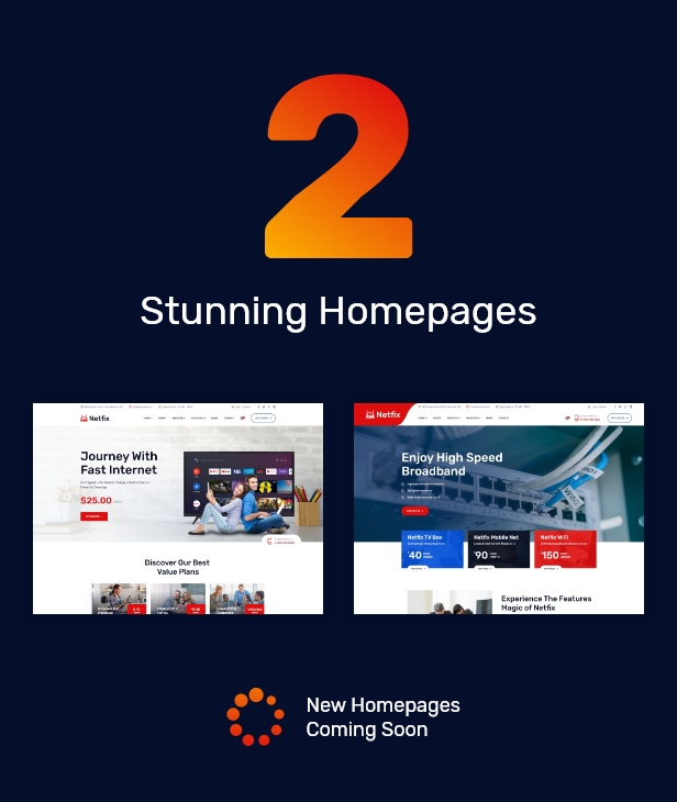 Netfix v1.0.4 – 宽带和互联网服务 WordPress 主题插图(1)