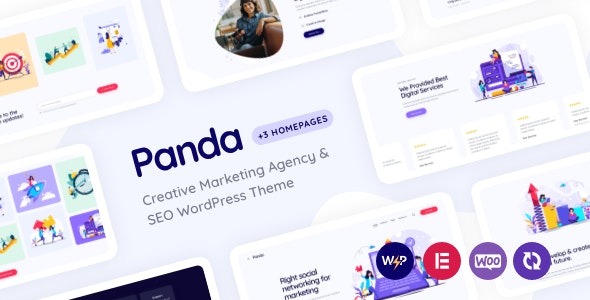 Panda v1.18 – 创意营销机构和 SEO WordPress 主题插图