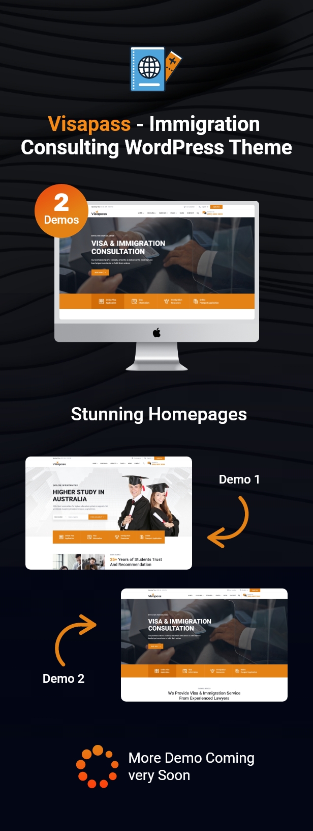 Visapass v1.0.1 – WordPress移民咨询主题插图(1)