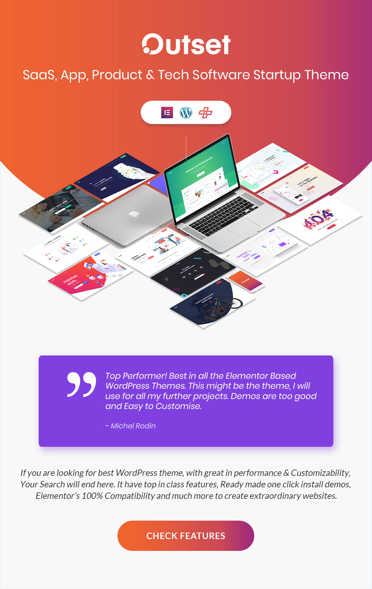 The Outset v1.2.1 – 用于 Saas 和 Startup 的多用途 WordPress 主题插图(1)