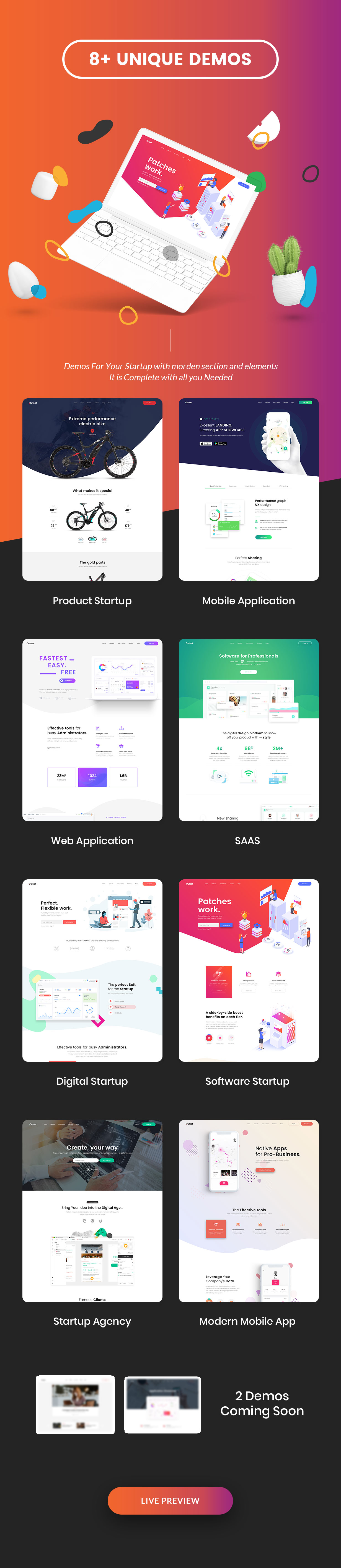The Outset v1.2.1 – 用于 Saas 和 Startup 的多用途 WordPress 主题插图(2)