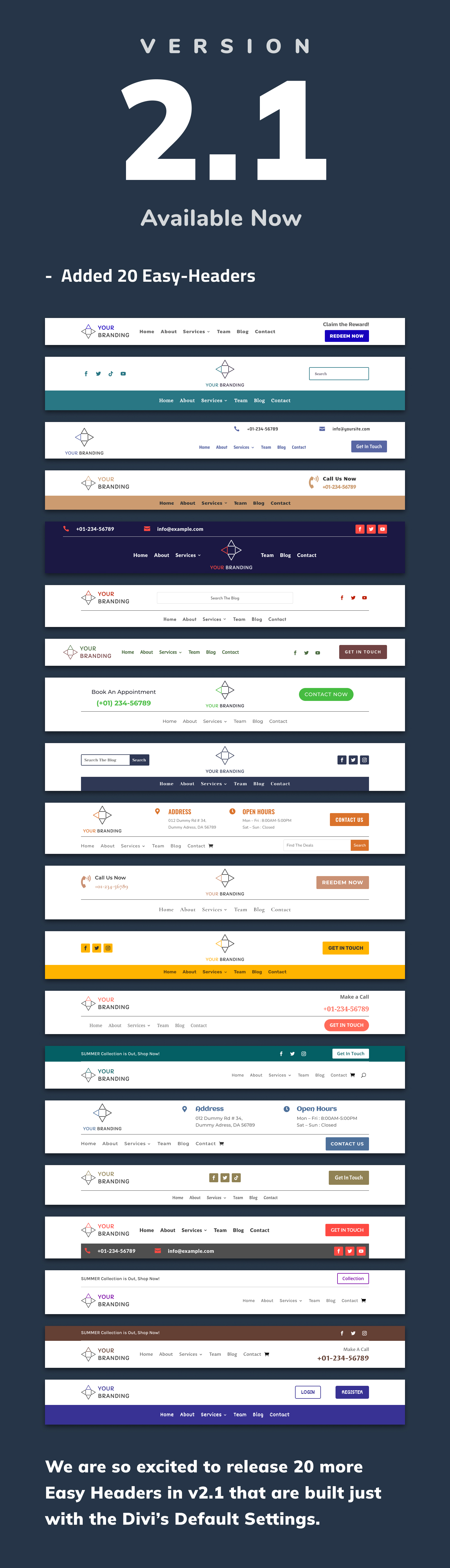 Divi Headers Pack v2.3插图(1)