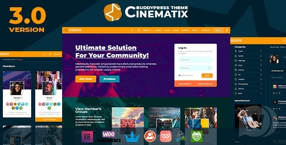 Cinematix v3.2 – BuddyPress 社区主题插图