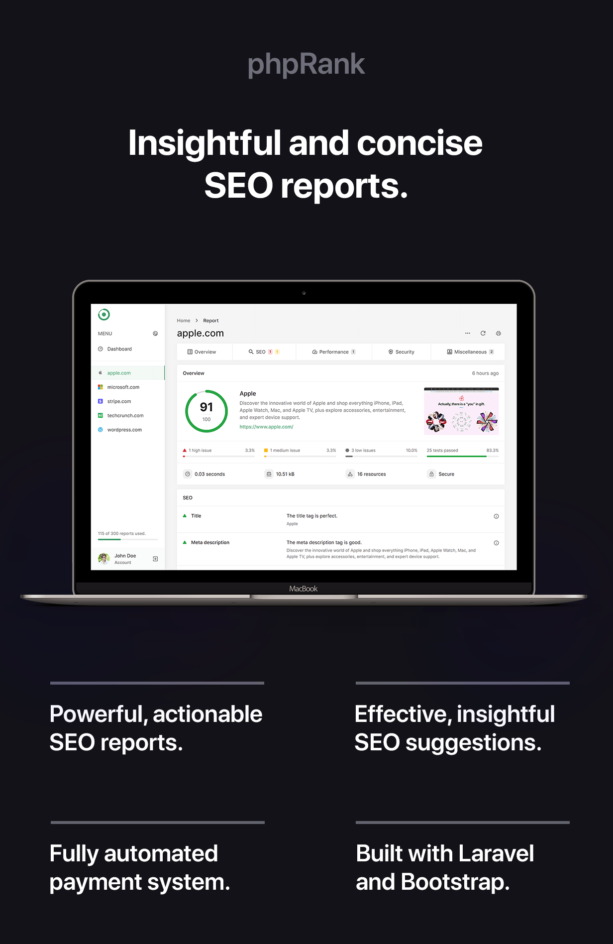 phpRank v15.0.0 – SEO 报告和工具源码 (SaaS)插图(1)