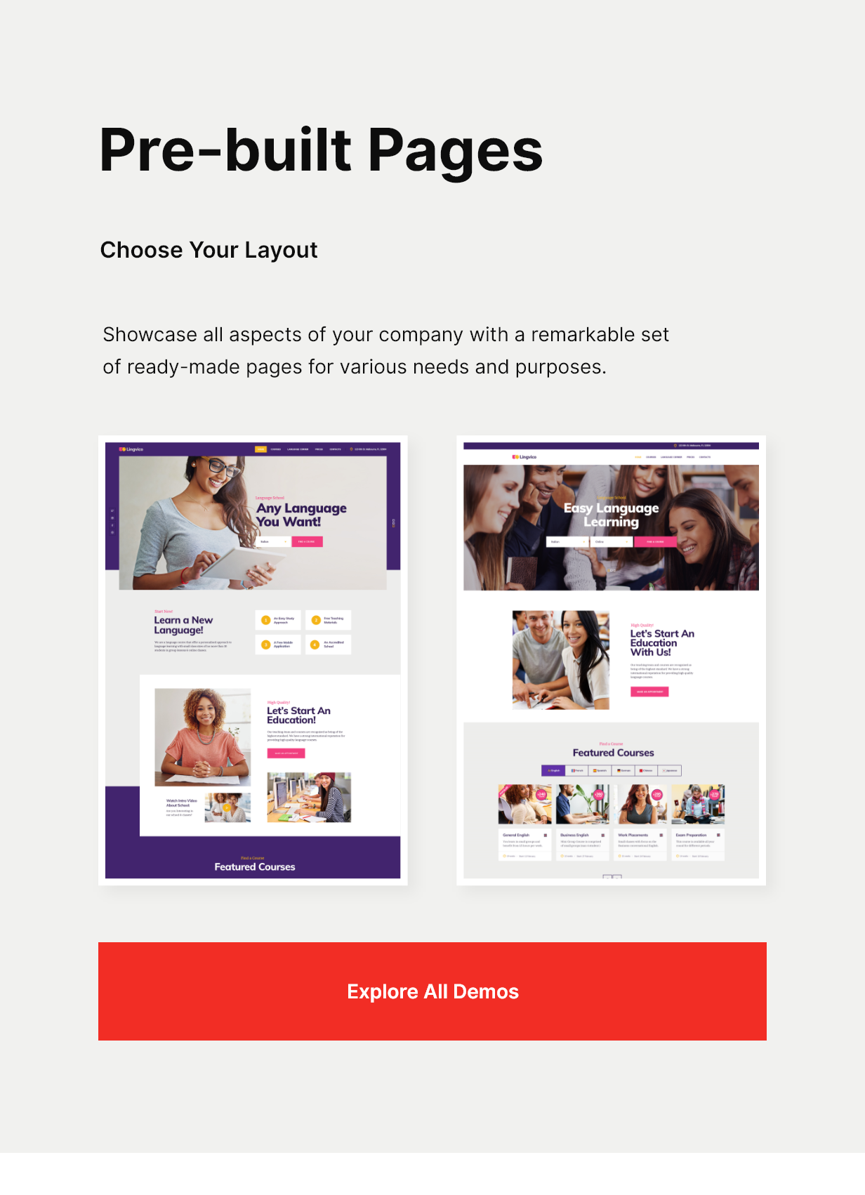 Lingvico v1.0.13 –  WordPress语言中心和培训课程主题插图(2)