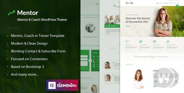 Mentor v2.3.2 – WordPress个人发展培训师的 主题插图