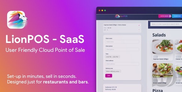 Lion POS v4.0.3 – 带有平面图的餐厅和酒吧的 SaaS 销售点源码插图