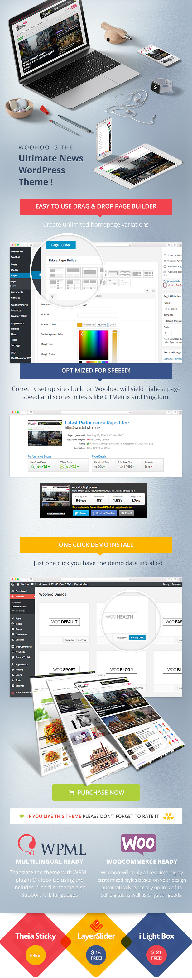 WOOHOO V2.5.4 – WordPress 新闻和杂志多概念网站主题插图(1)