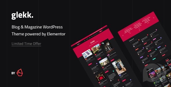 Glekk v1.4 – Elementor 博客 WordPress 主题插图