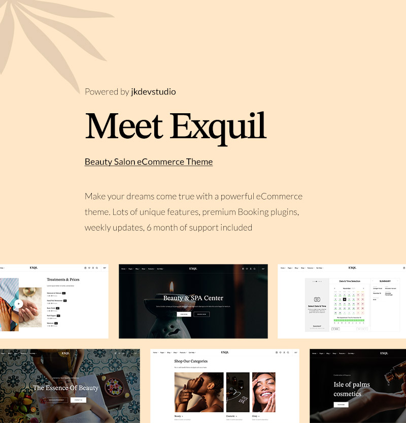 Exquil v1.4.1 – 美容院电商主题插图(1)