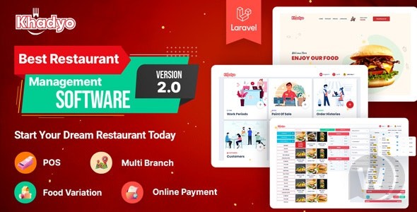 Khadyo Restaurant Software v4.1.0 – 带 POS 的在线食品订购网站插图