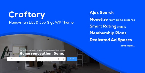 Craftory v2.0.1 – 目录列表工作板主题插图