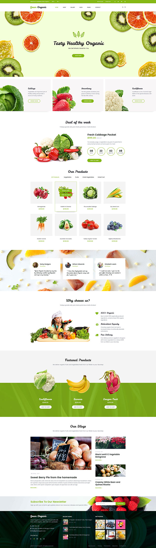 Green Organic v2.29 – 有机商店和面包店主题插图(1)