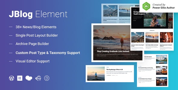JBlog Elements v1.1.4 – Elementor 和 WPBakery 页面构建器的杂志和博客插件插图