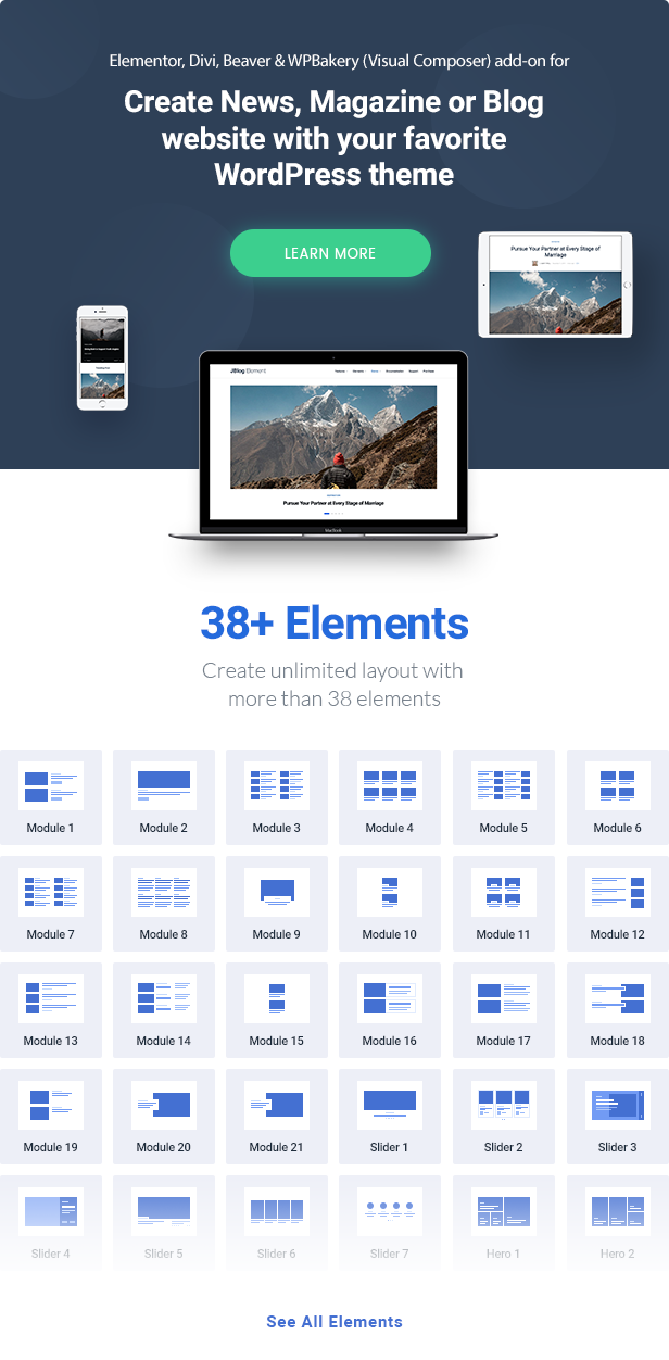 JBlog Elements v1.1.4 – Elementor 和 WPBakery 页面构建器的杂志和博客插件插图(1)