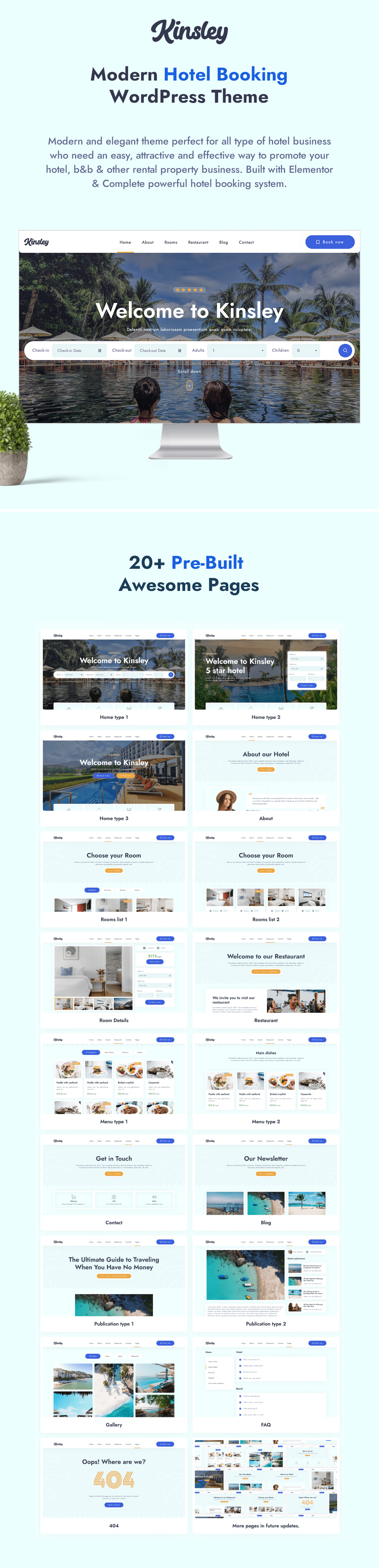 Kinsley v3.3.2 – WordPress酒店主题插图(1)