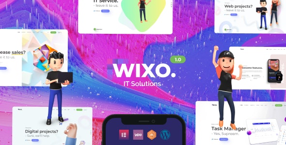 Wixo v1.0.0 – 技术和 IT 解决方案 WordPress 主题插图