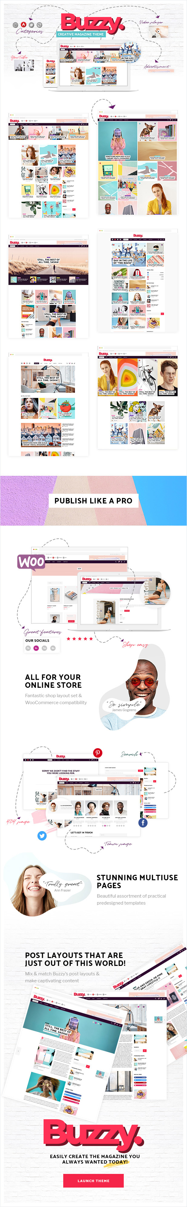 Buzzy v1.6 – WordPress 新闻网站的创意主题插图(1)