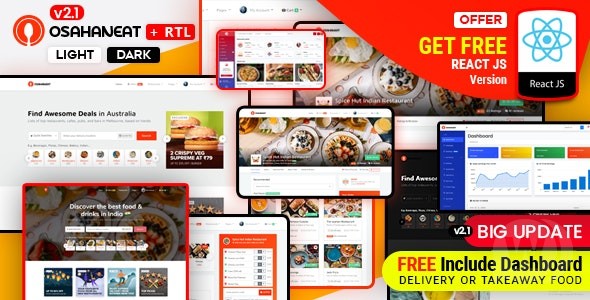 Osahan Eat v2.1 – HTML React 在线食品订单模板插图