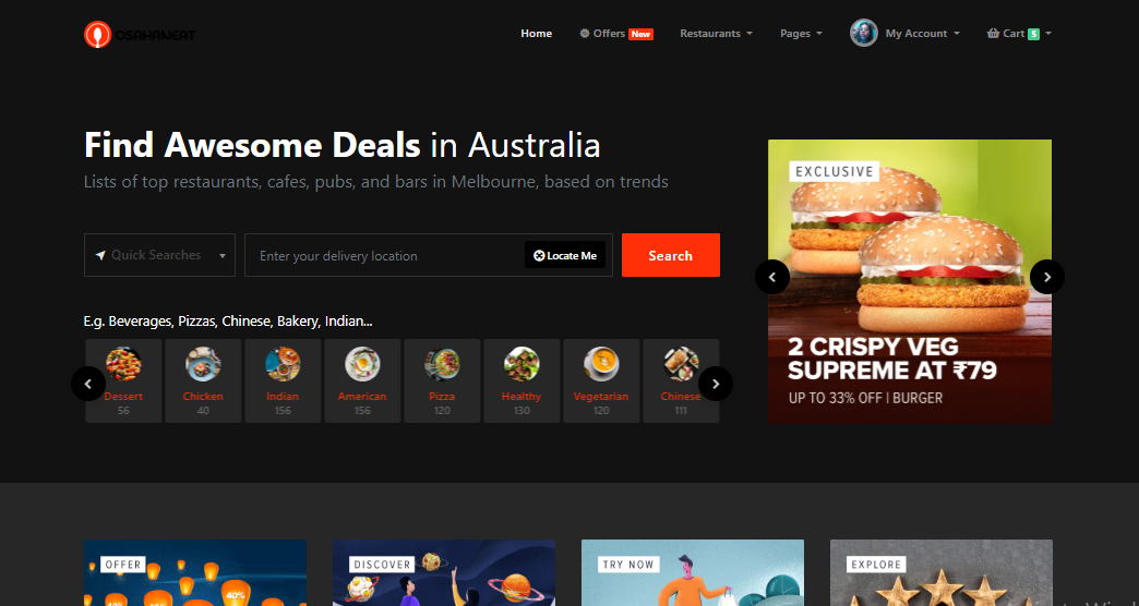 Osahan Eat v2.1 – HTML React 在线食品订单模板插图(2)