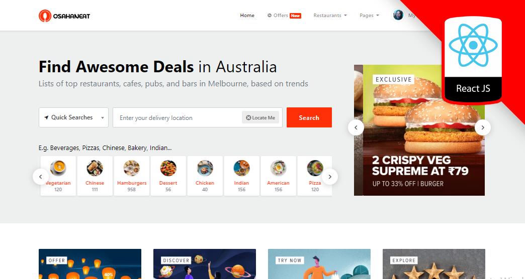 Osahan Eat v2.1 – HTML React 在线食品订单模板插图(4)
