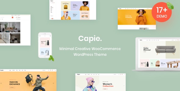 Capie v1.0.29 – 最小的创意 WooCommerce WordPress 主题插图