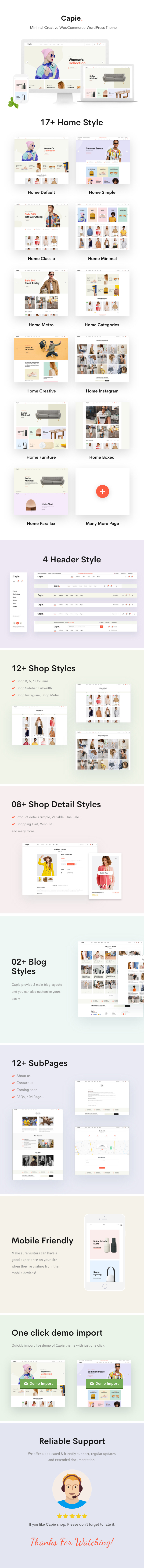Capie v1.0.29 – 最小的创意 WooCommerce WordPress 主题插图(1)