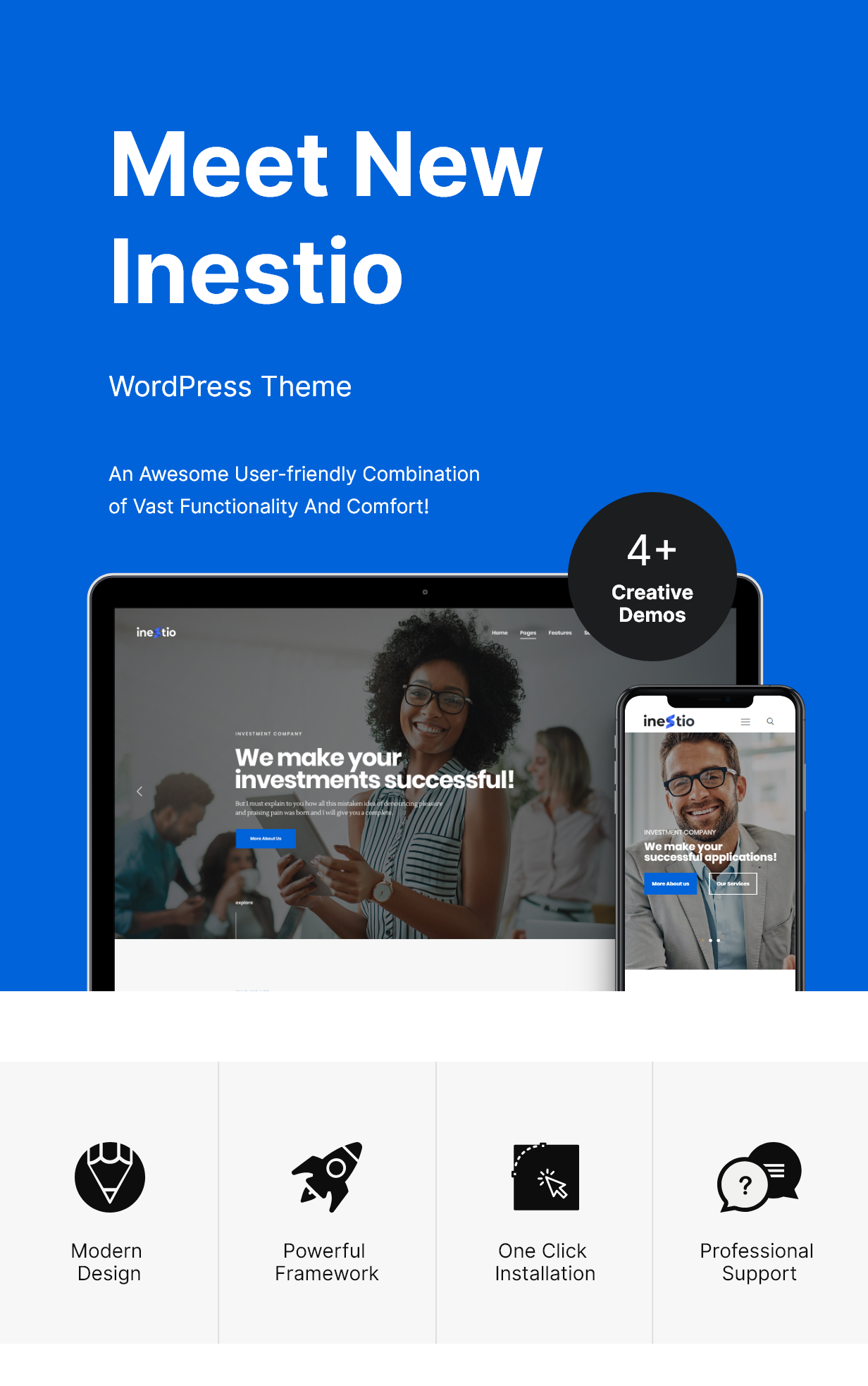 Inestio v2.0.0 – 商业和创意 WordPress 主题插图(1)
