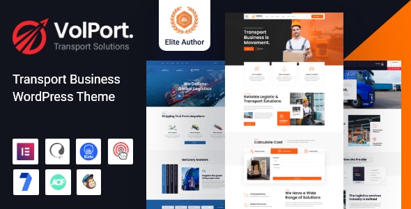 Volport v1.0.9 – 物流和运输 WordPress 主题插图